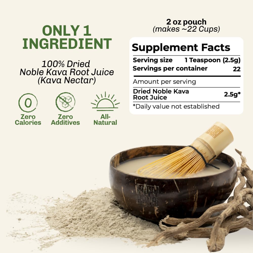 Kavahana Relax Edition Ceremonial Grade Noble Kava Nectar Powder – Deep Calm for Nighttime Relaxation & Natural Stress Support, Instant Dried Kava Juice
