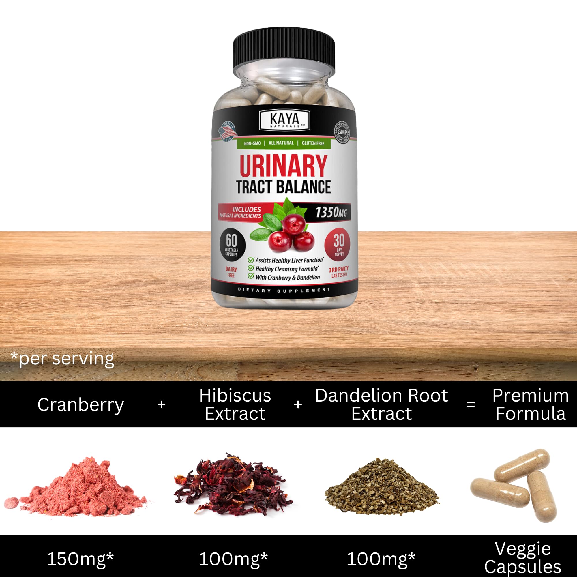 Kaya Naturals D-Mannose Urinary Tract Health – 60 Veggie Capsules