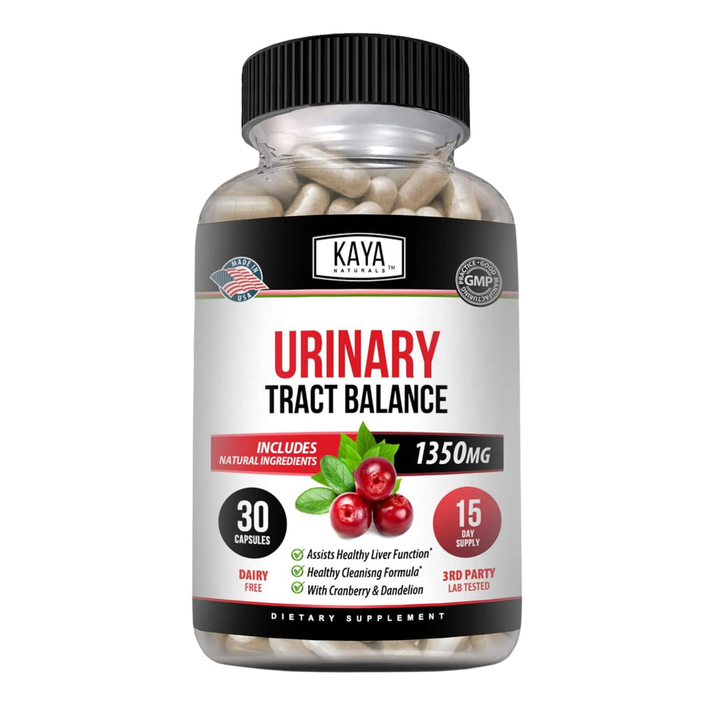 Kaya Naturals D-Mannose Urinary Tract Support – Cranberry, Hibiscus & Dandelion Root | 30 Veggie Capsules