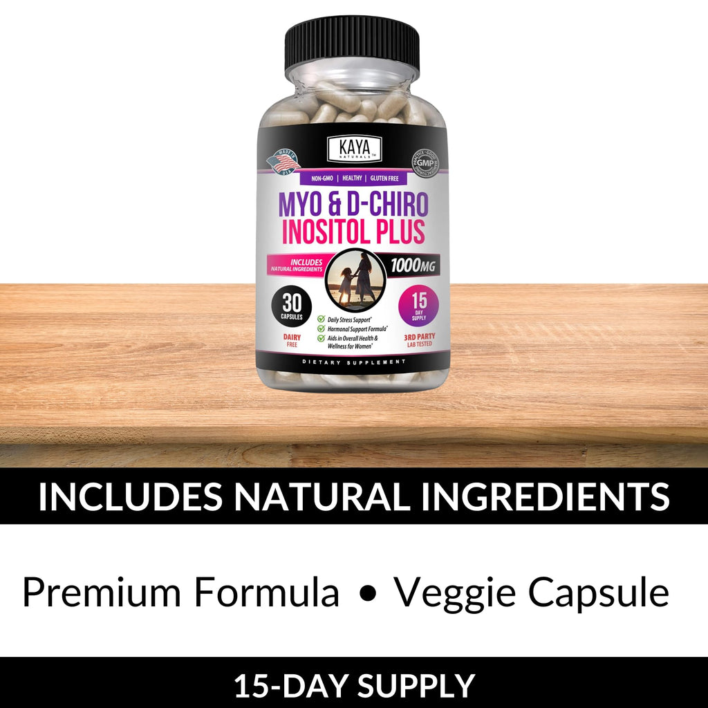Kaya Naturals Myo & D-Chiro Inositol Plus for Women - Vitamin B8 30 Capsules