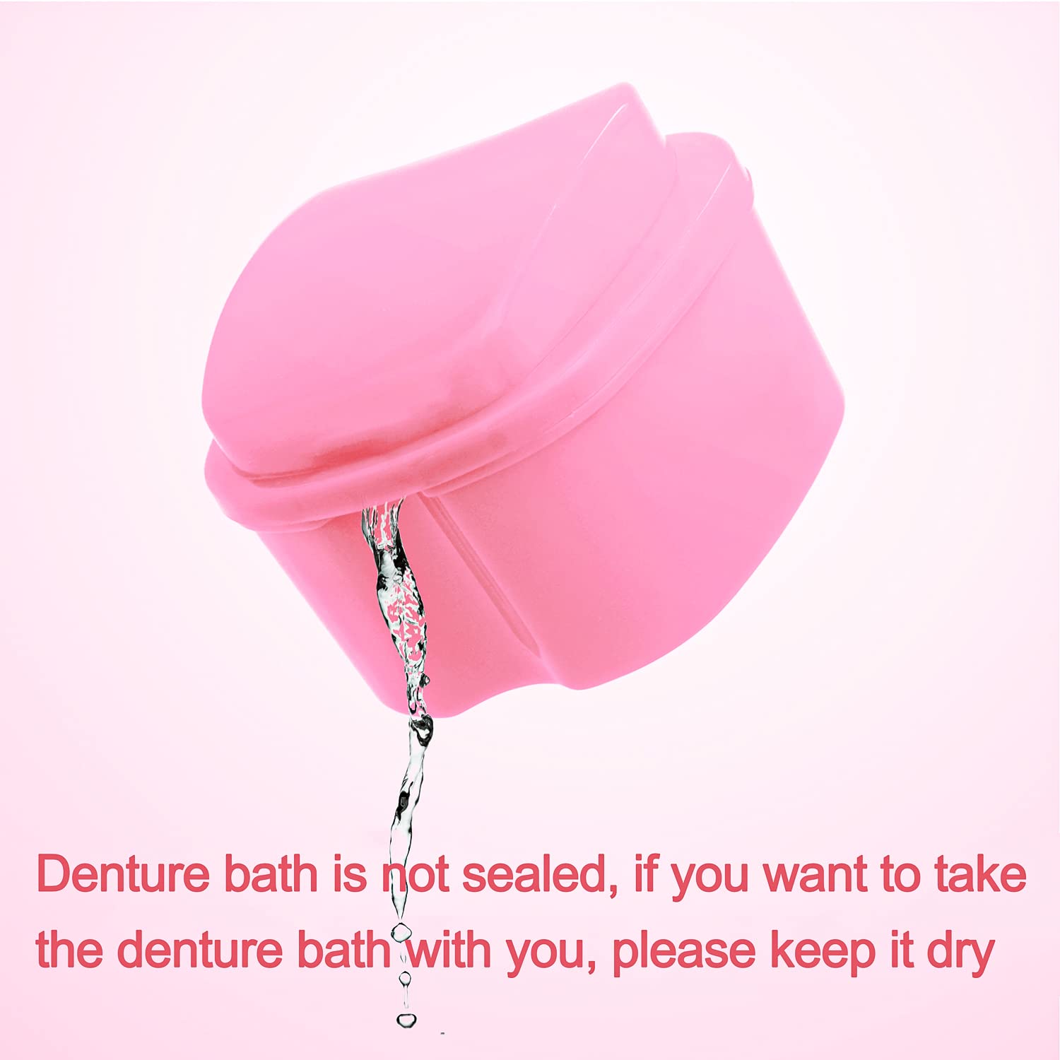 Keedolla Denture Cleaning Case | Portable Retainer Container - Pink