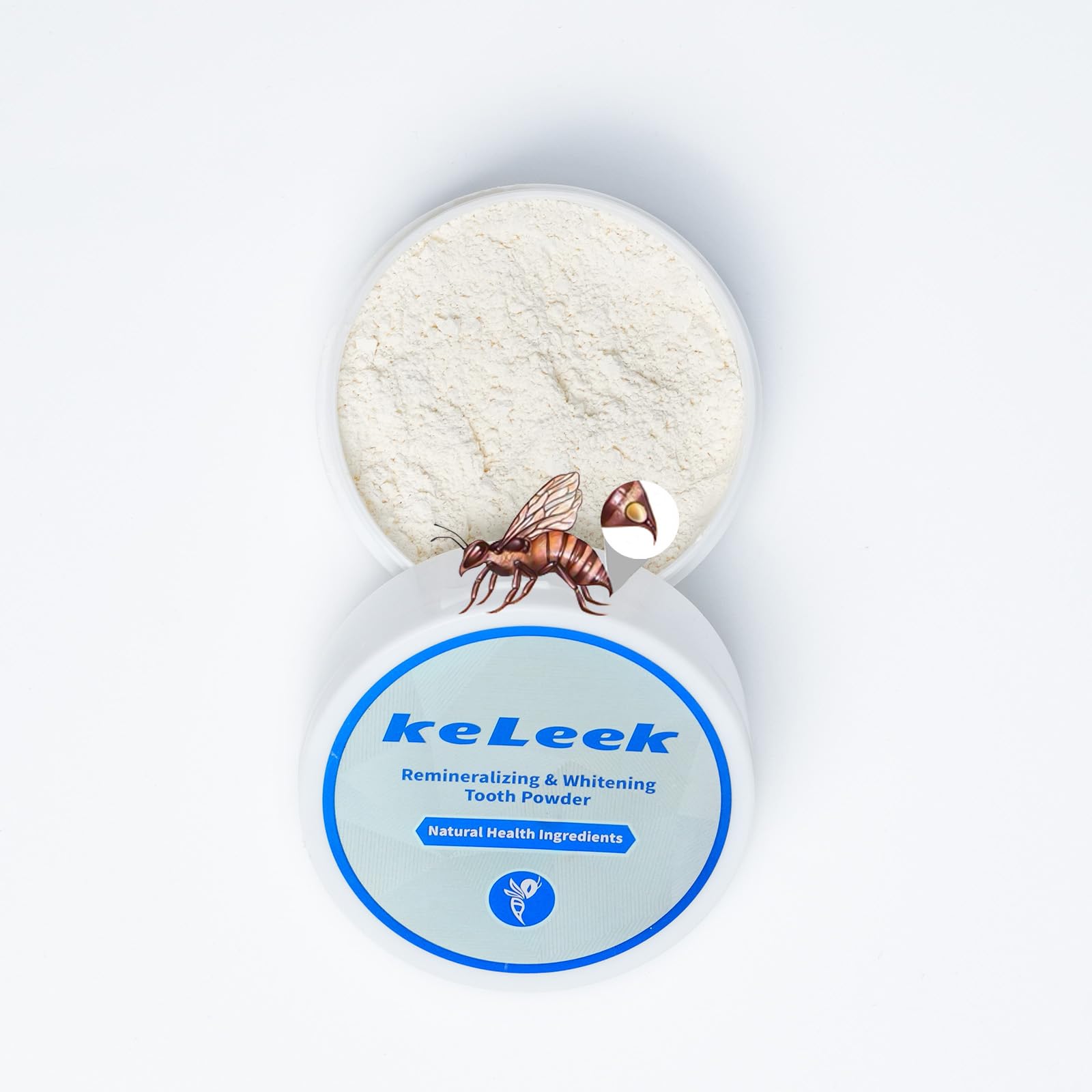 KeLeek 7 Benefits Hydroxyapatite Tooth Powder - Whitening & Remineralizing with Bee Venom & Probiotics