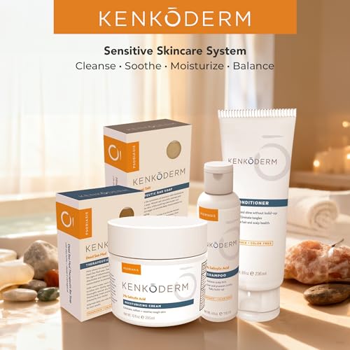 Kenkoderm Psoriasis Cream – 2% Salicylic Acid Fragrance-Free Moisturizer (10 oz) Pack of 4