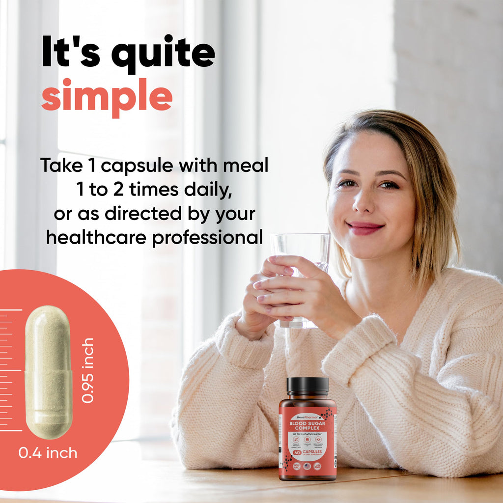 KeosPharma Blood Sugar Complex – 60 Capsules, Up to 2 Months Supply