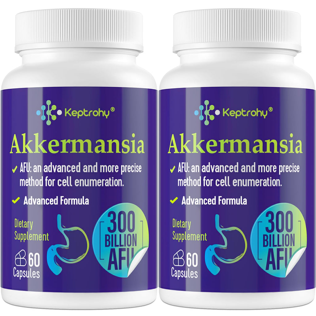 Keptrohy 300 Billion AFU Akkermansia Probiotic for Gut Health | 120 Count