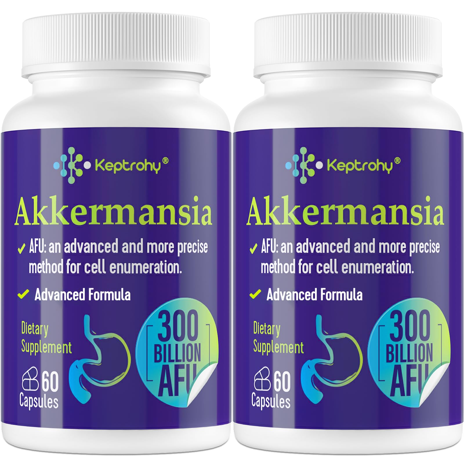 Keptrohy 300 Billion AFU Akkermansia Probiotic for Gut Health | 120 Count