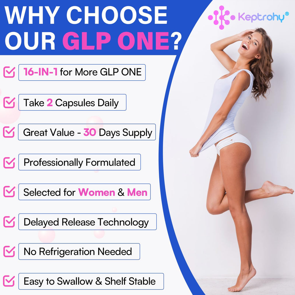 Keptrohy GLP ONE Supplement - 16-in-1 for Women & Men, 120 Capsules