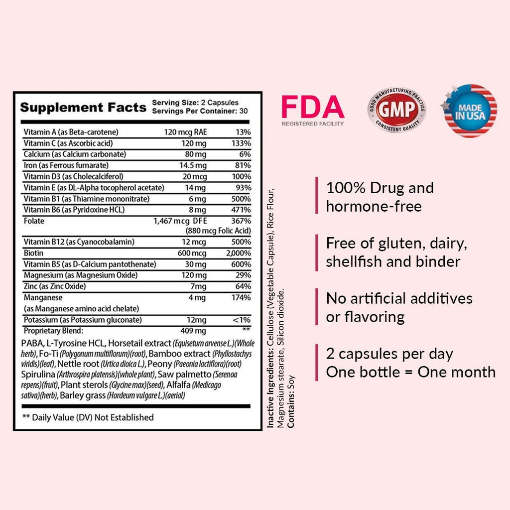 Kerotin Hair Growth Vitamins – Biotin, DHT Blocker & Saw Palmetto