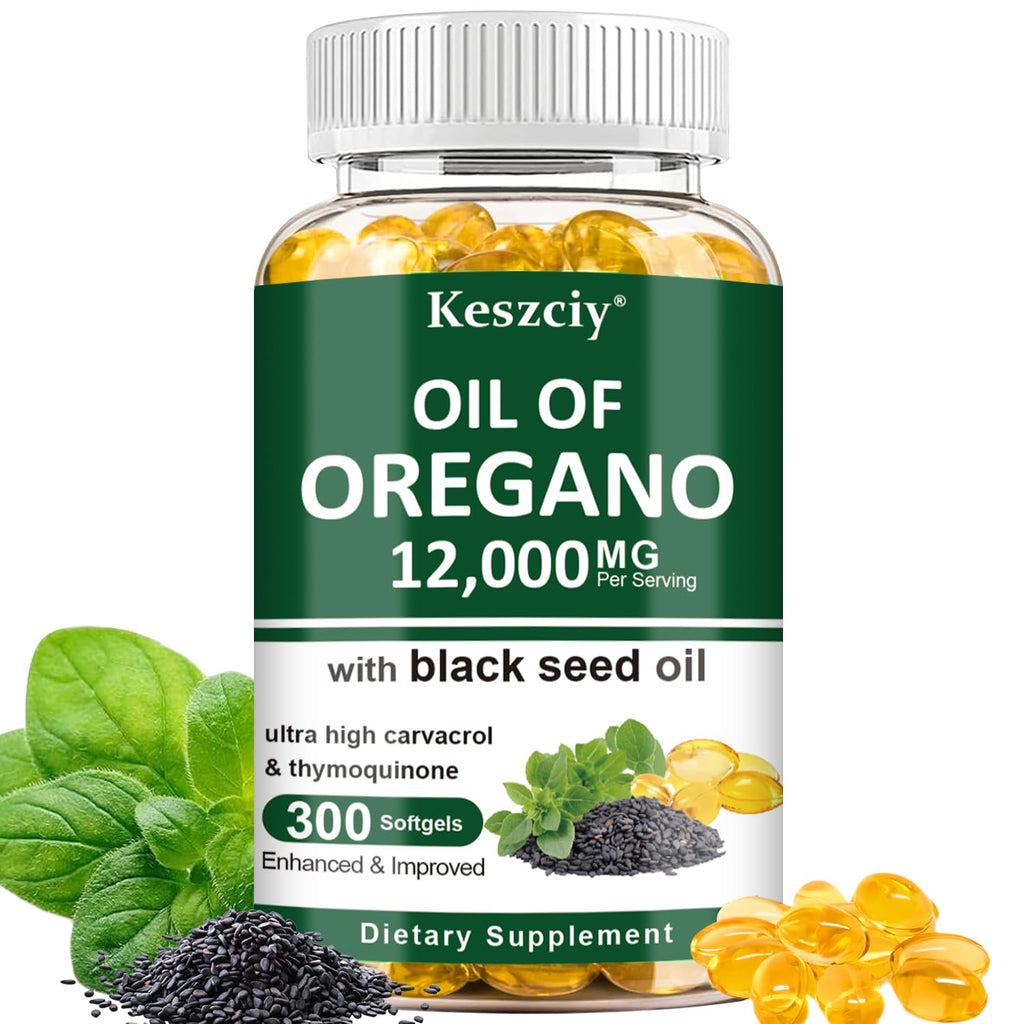 Keszciy 300 Softgels: Oil of Oregano with Black Seed Oil (2-in-1) for Immune Health