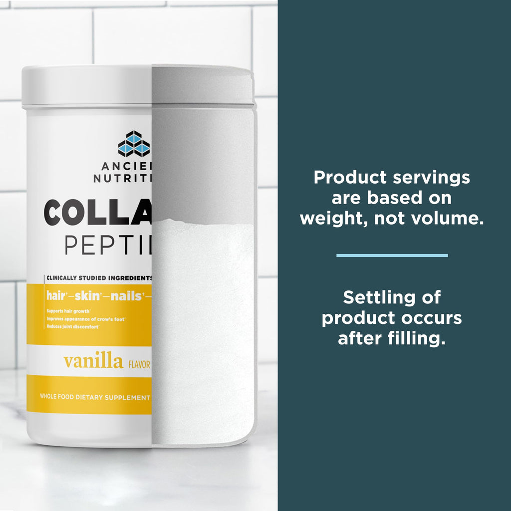 Ancient Nutrition Collagen Peptides Powder – Vanilla, 20g per Serving, 12 Servings | Skin, Joint & Gut Support | Keto & Paleo