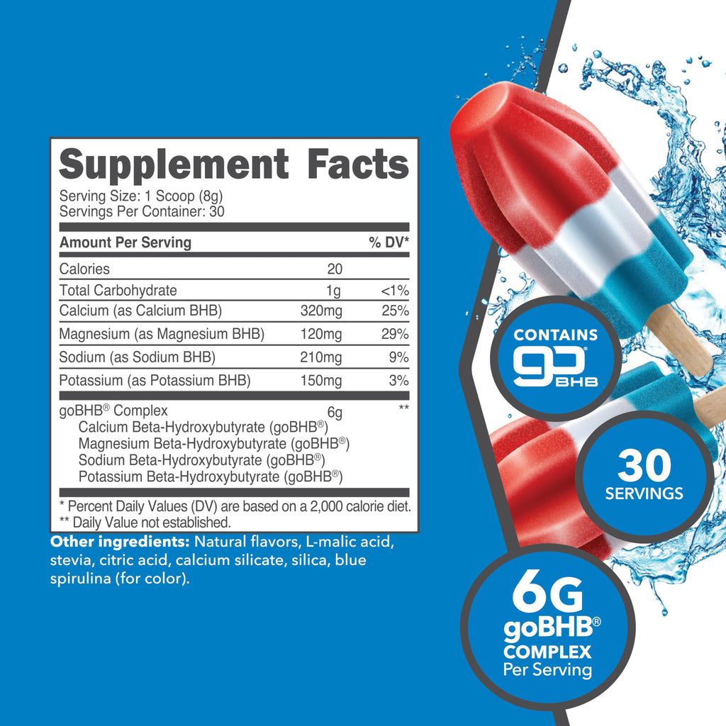 Ketologic Keto BHB Patriot Pop – 30 Servings Exogenous Ketone (goBHB)