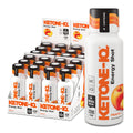 Ketone-IQ Ketone Energy Shots - Peach | 5g Ketones, 100mg Green Tea Caffeine, B Vitamins - 24 On-The-Go Shots