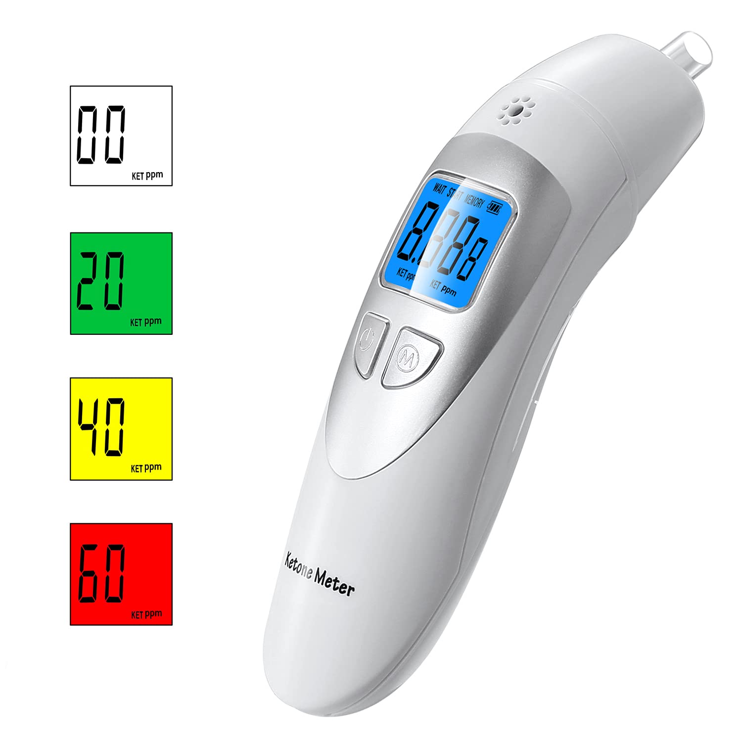 Ketone Meter Home Ketosis Breath Tester – Breath Ketone Analyzer with 10 Mouthpieces