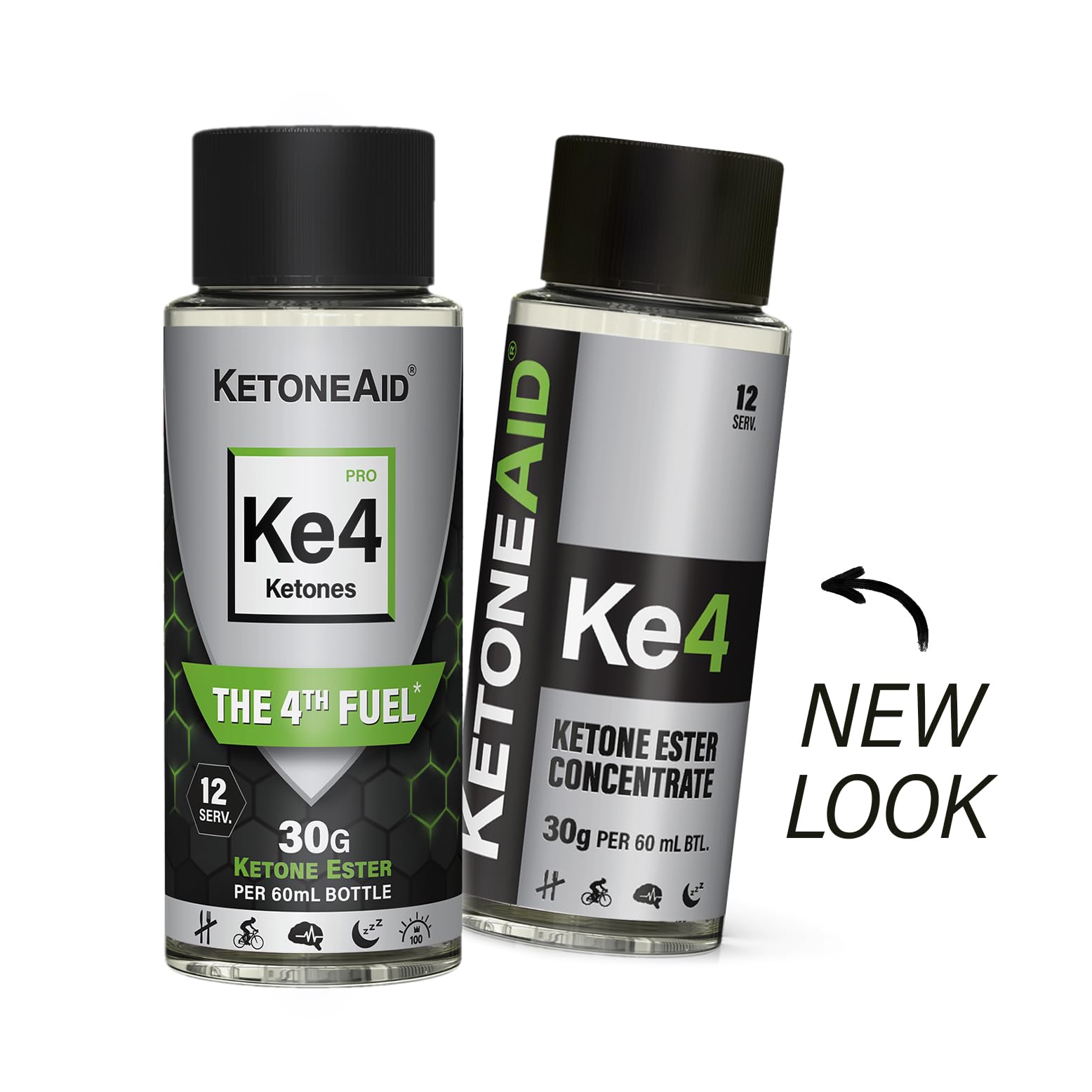 KetoneAid KE4 Ketone Ester Concentrate | 12 Servings per Bottle, 3-Pack | No Sugar, No Caffeine, Made in USA