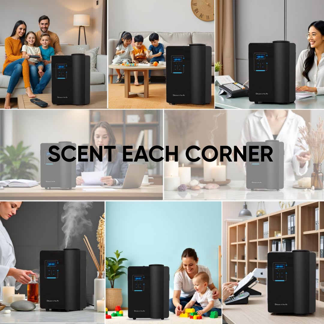 Kevinleo Scent Oil Diffuser – USA Ship, HVAC Diffuser for 7,500 Sq Ft, 500ml Waterless Nebulizing Diffuser with App Control