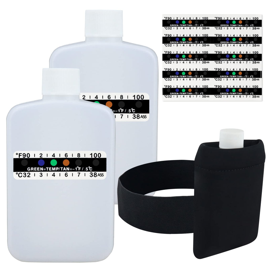KEVTVEK 14-Piece Urine Test Kit with Travel Bottles, Temperature Strips & Neoprene Bag
