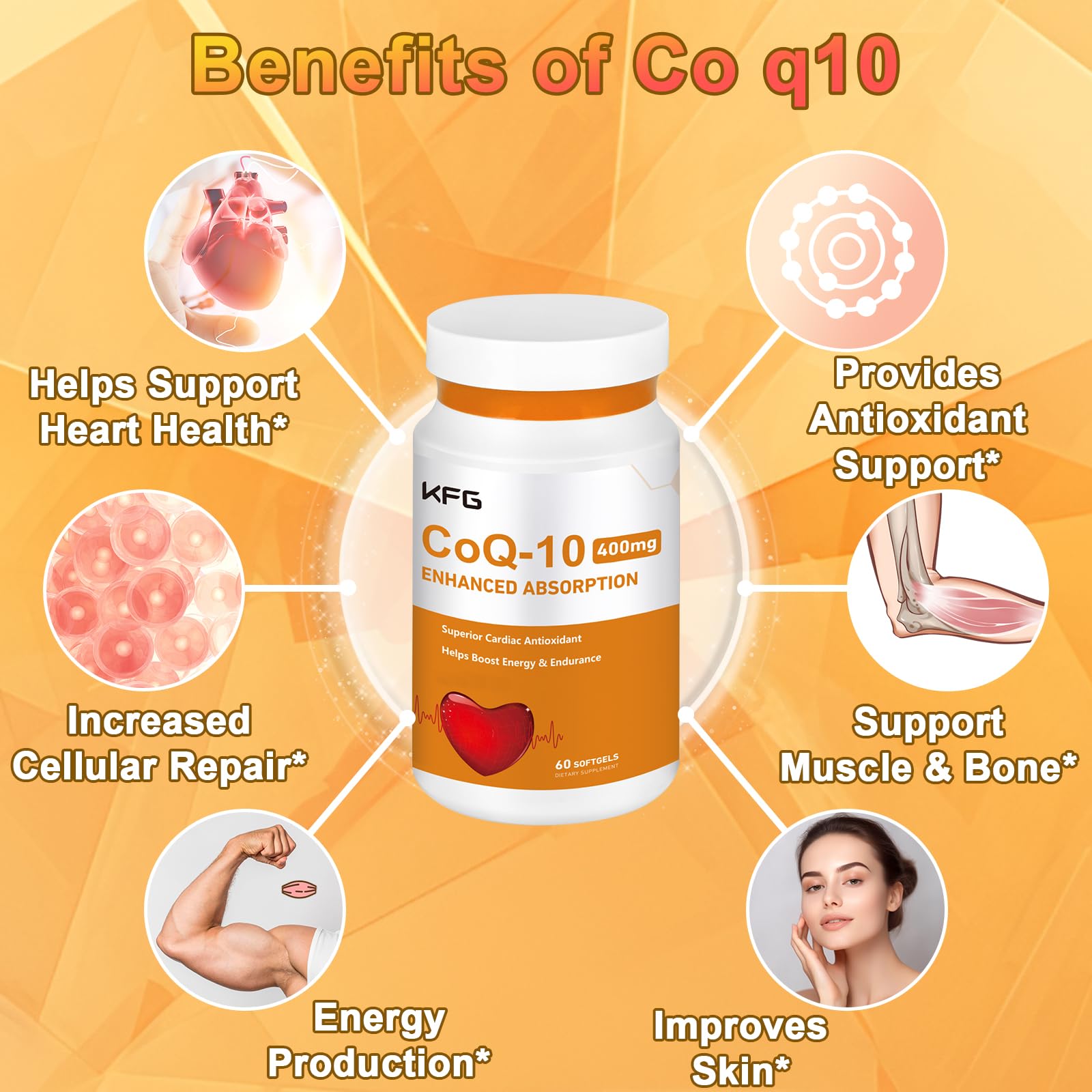 KFG CoQ10 400mg Softgels – Heart Health & Energy Support | Gluten Free