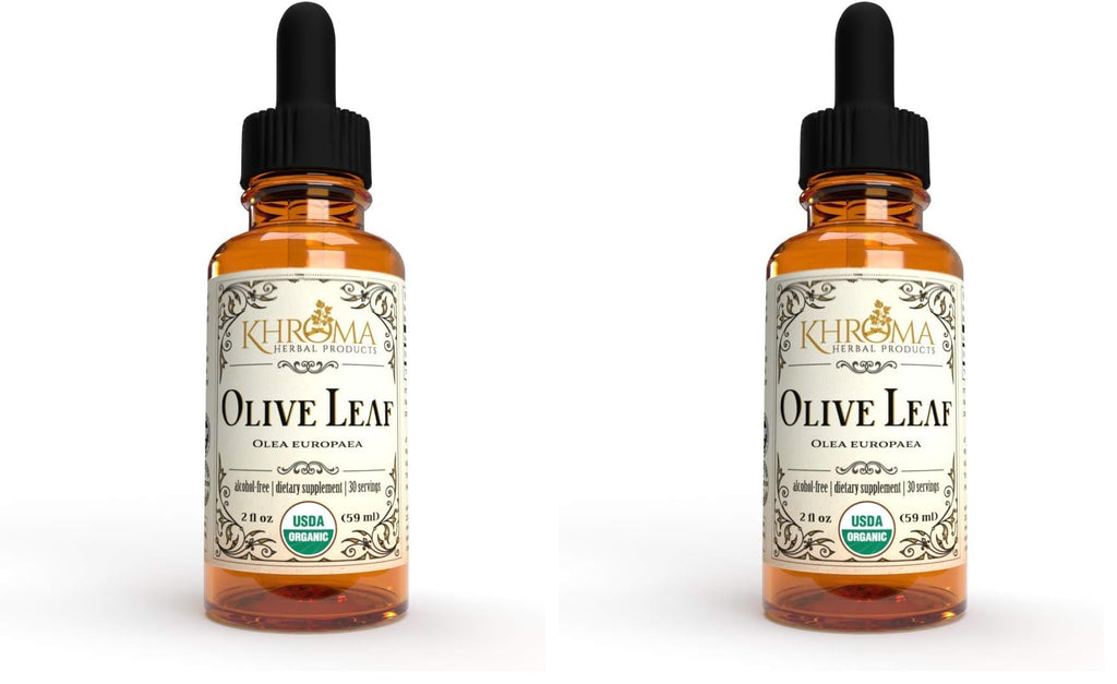 Khroma Organic Olive Leaf Liquid 2 oz – Pack of 2 | 30 Servings | Alcohol-Free
