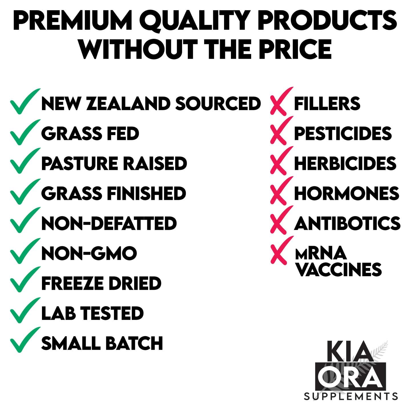 KIA ORA Grass-Fed Bovine Thyroid with Liver Supplement | 90 Capsules | NZ Sourced