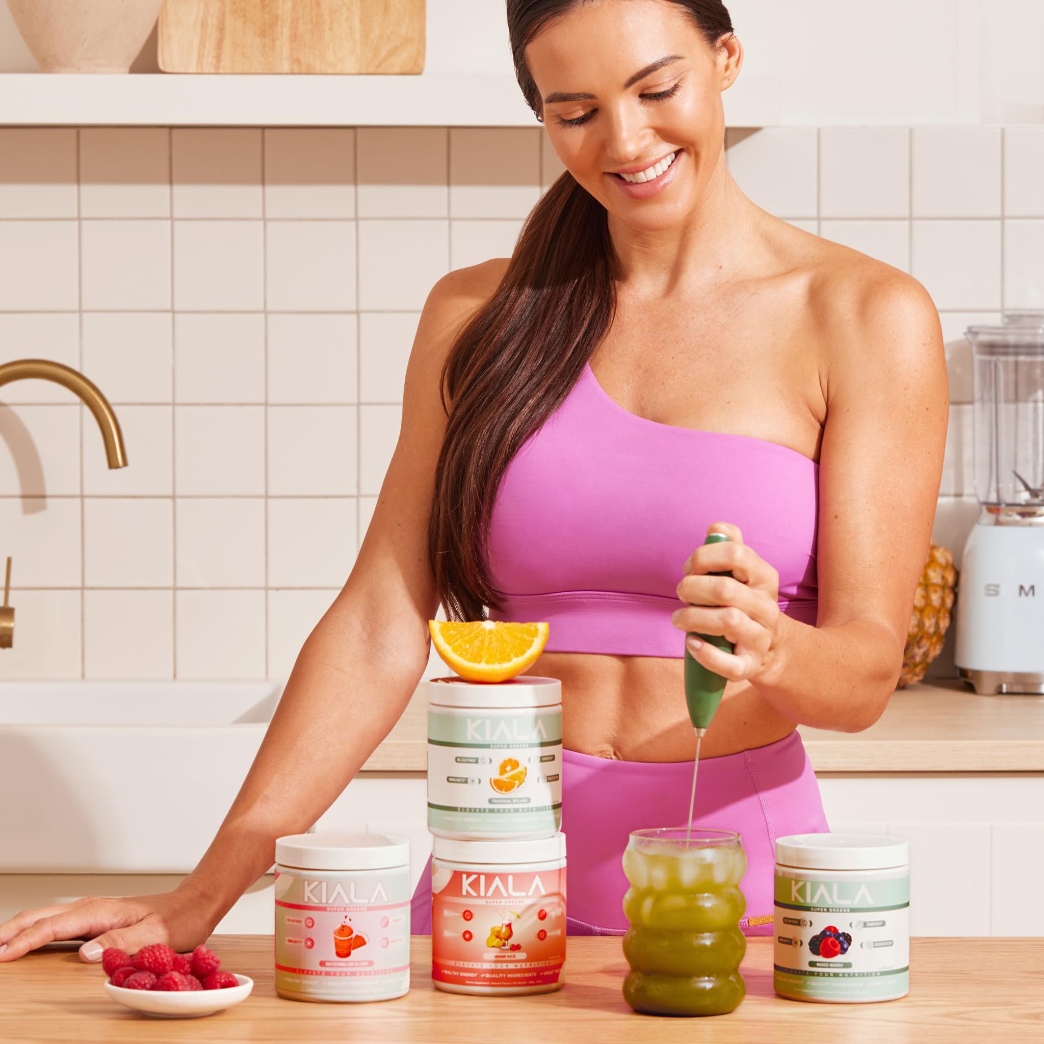 Kiala Nutrition Super Greens — Organic Greens Powder with Spectra Blend, Tropical Splash, 30 Servings