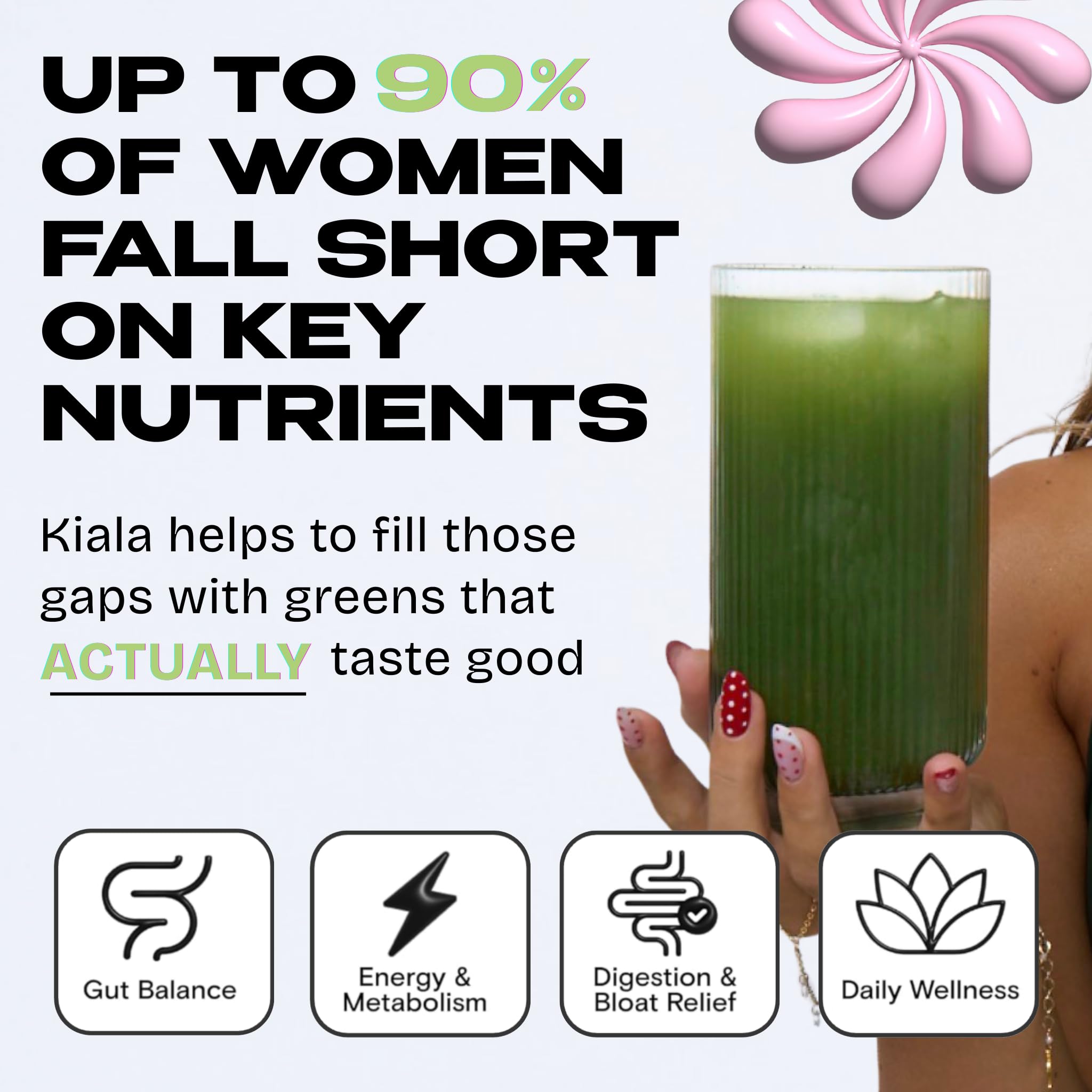 Kiala Nutrition Super Greens – Organic Greens Powder with Spirulina & Chlorella and Spectra Blend (Gluten Free, Vegan)