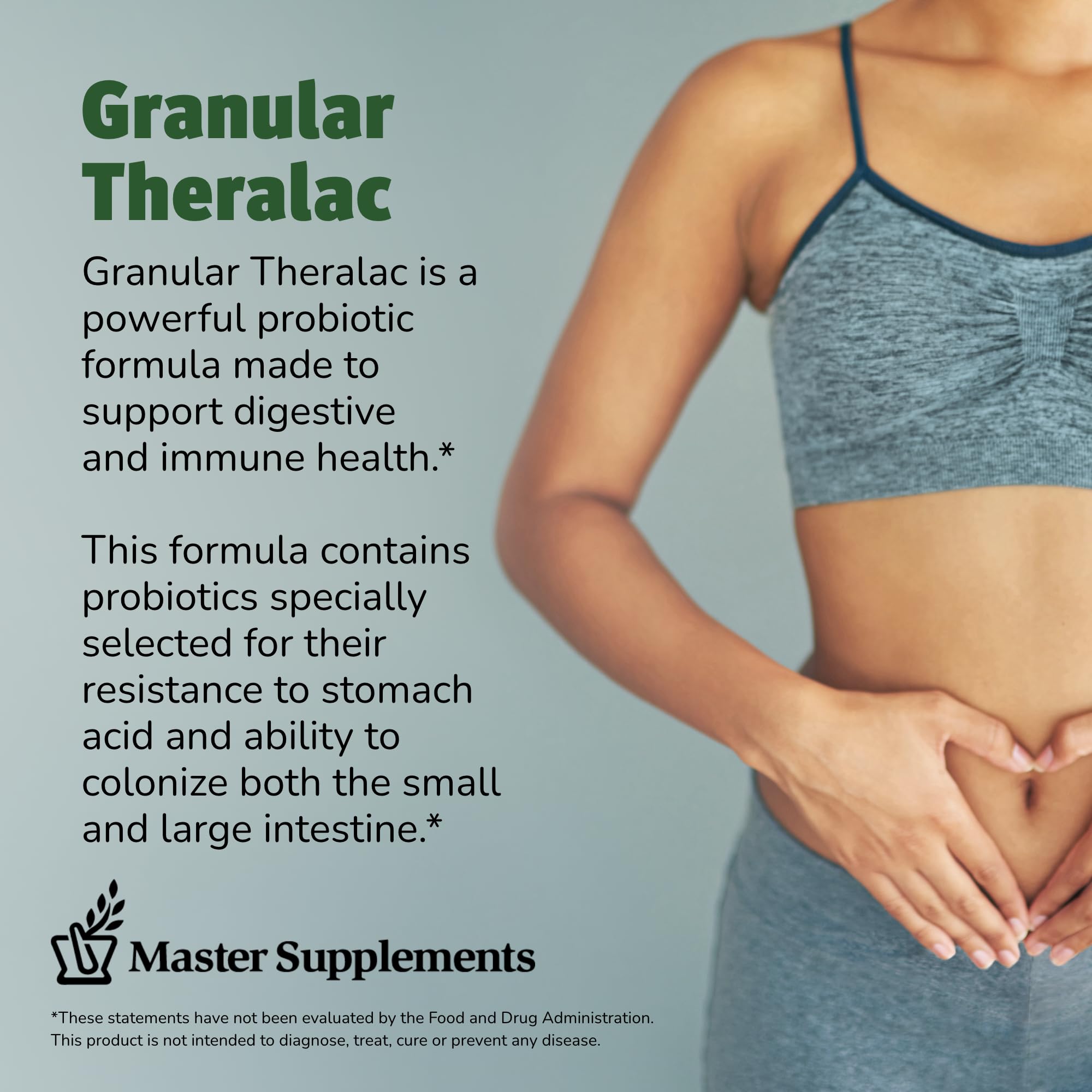 Master Supplements Granular Theralac Probiotic Powder – 25B CFU, 40 Servings, Vegan & Gluten Free