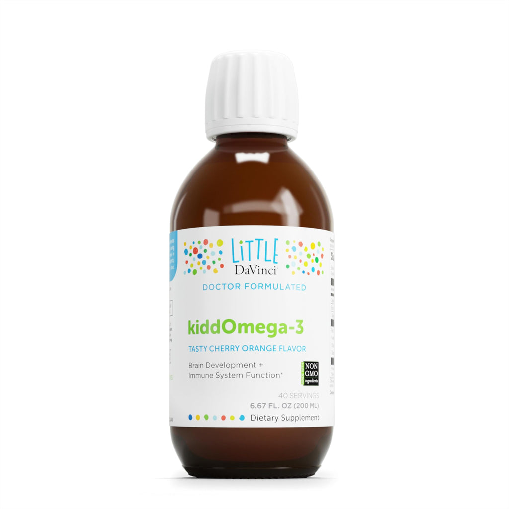 DAVINCI Labs kiddOmega-3 Liquid Omega-3 for Kids – Immune, Focus & Brain Support – Cherry Orange, 200mL