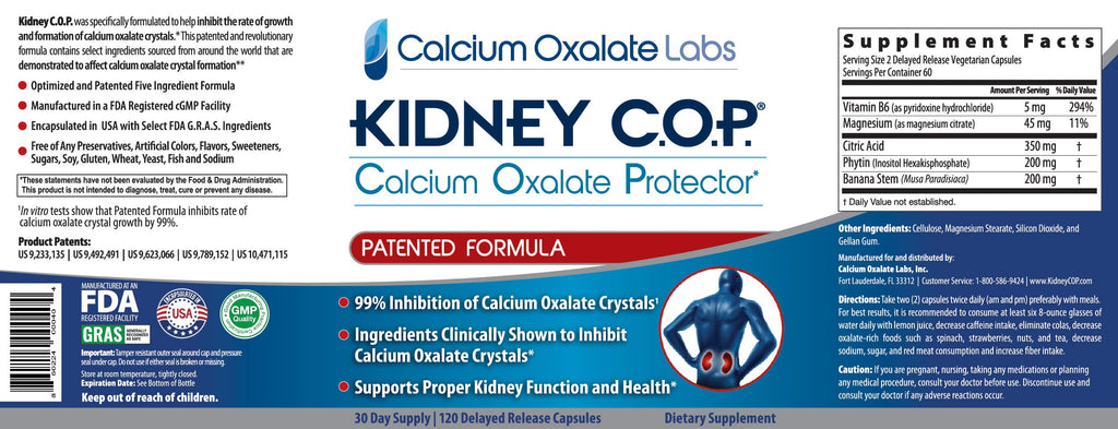 KIDNEY C.O.P. Calcium Oxalate Protector 120 Capsules — Kidney Stone Support (6 Pack)