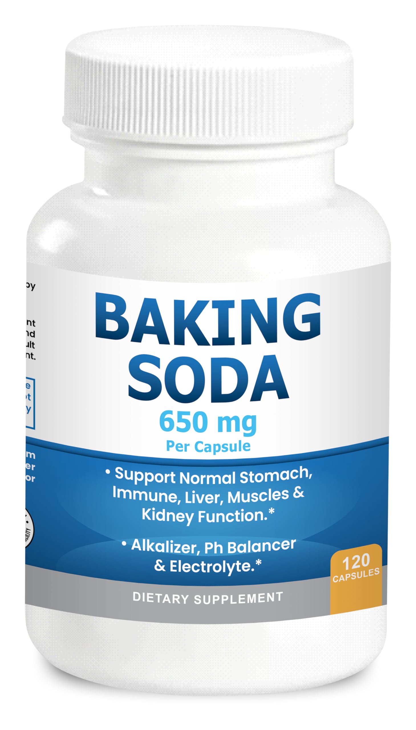 Kidney Restore Natural Baking Soda Capsules 650 mg – Aluminum-Free Sodium Bicarbonate
