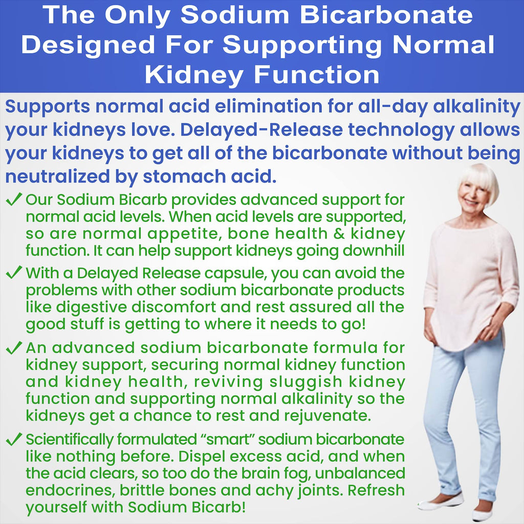 Kidney Restore Sodium Bicarbonate 650mg Delayed-Release Capsules | 120 Capsules