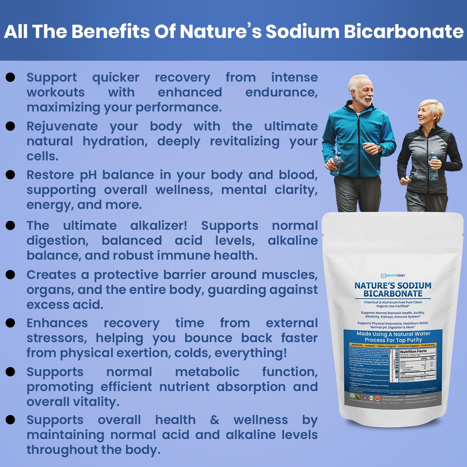 Kidney Restore Nature’s Sodium Bicarbonate — Aluminum-Free Organic Baking Soda