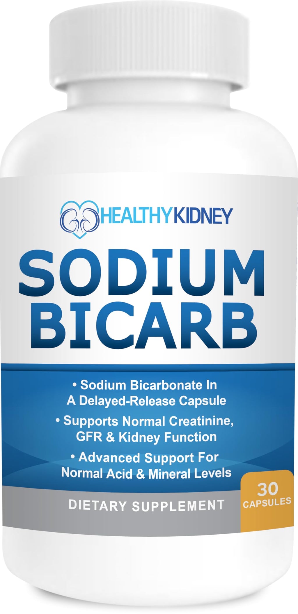 Kidney Restore Sodium Bicarbonate 650mg Capsules | Delayed Release for Kidney Support | 30 Capsules
