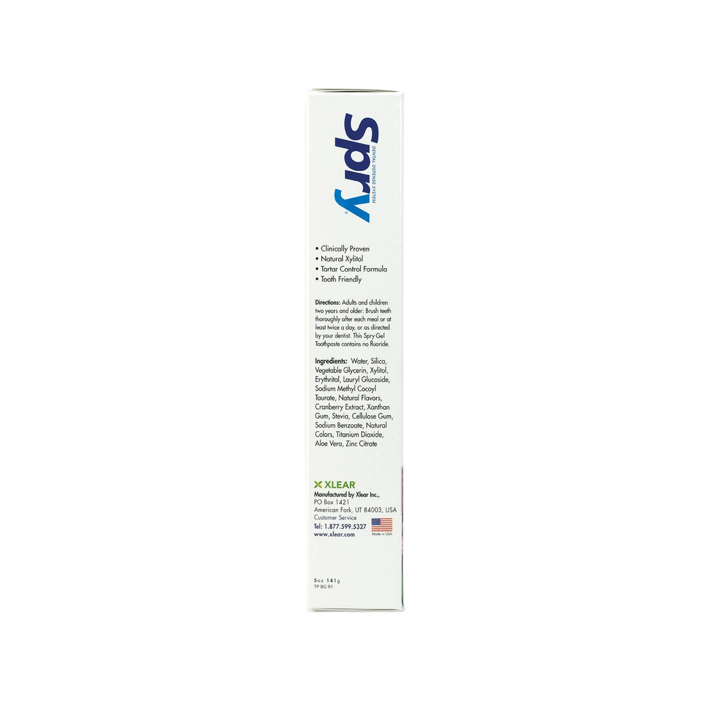 Spry Fluoride Free Kids Toothpaste – Bubble Gum, Xylitol, 5oz
