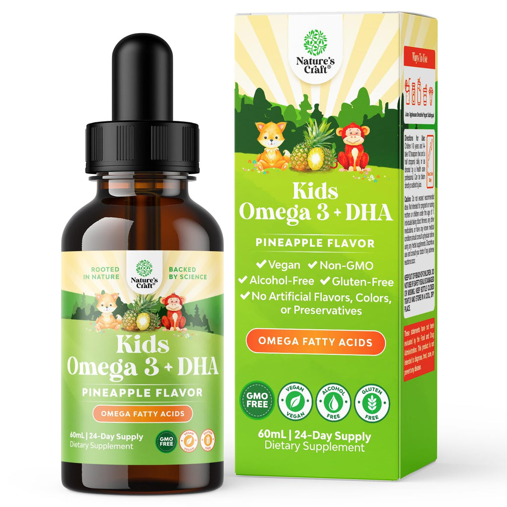 Kids DHA Omega-3 Drops – Brain, Immune & Vision Support | Vegan Fish-Free (2 oz)