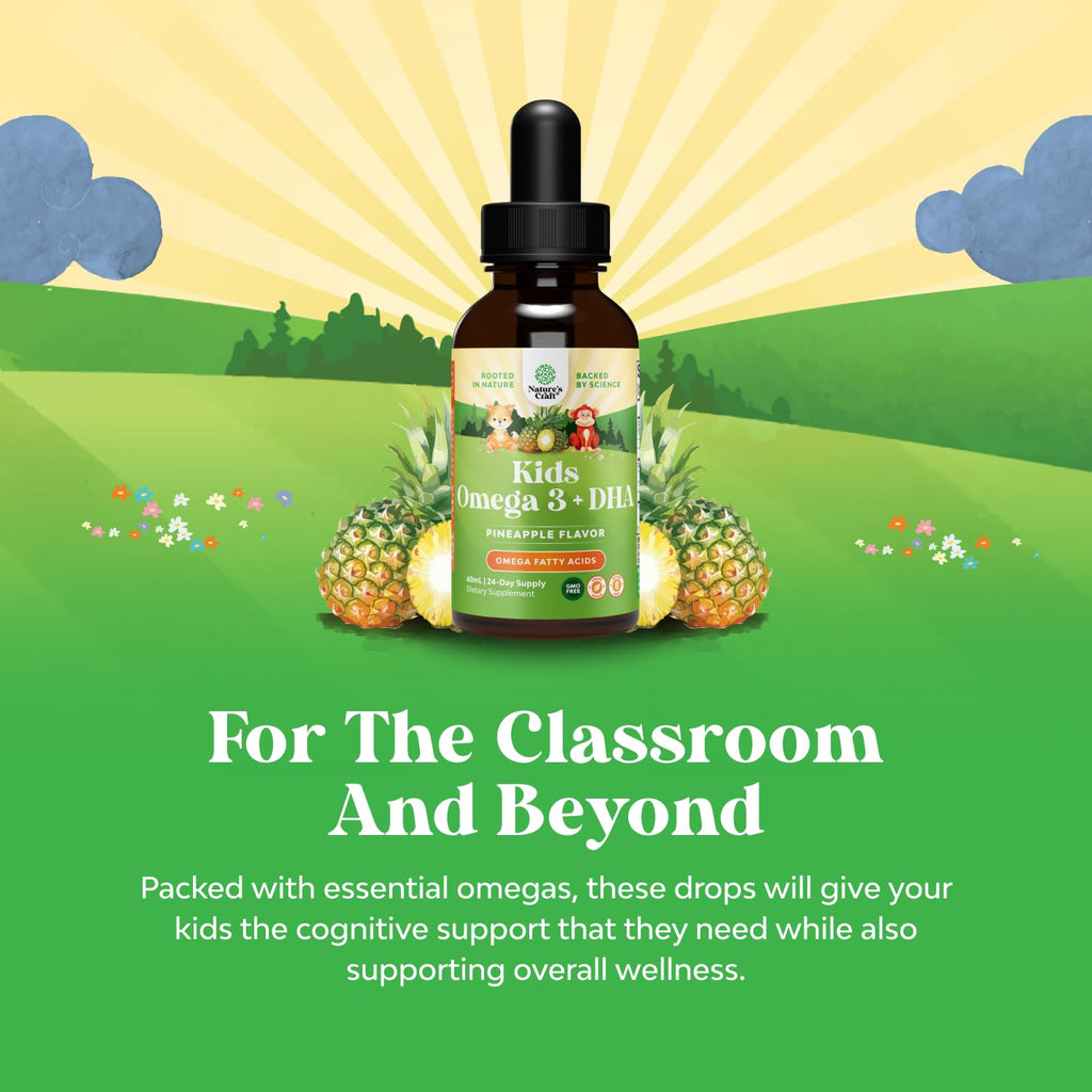 Kids DHA Omega-3 Drops – Brain, Immune & Vision Support | Vegan Fish-Free (2 oz)