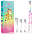 Kids Electric Toothbrush 2-12 | Rainbow LED, 2-Min Timer, Pink Giraffe