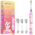 Kids Electric Toothbrush for Ages 2-12 | Rainbow LED Timer - Rabbit Pink