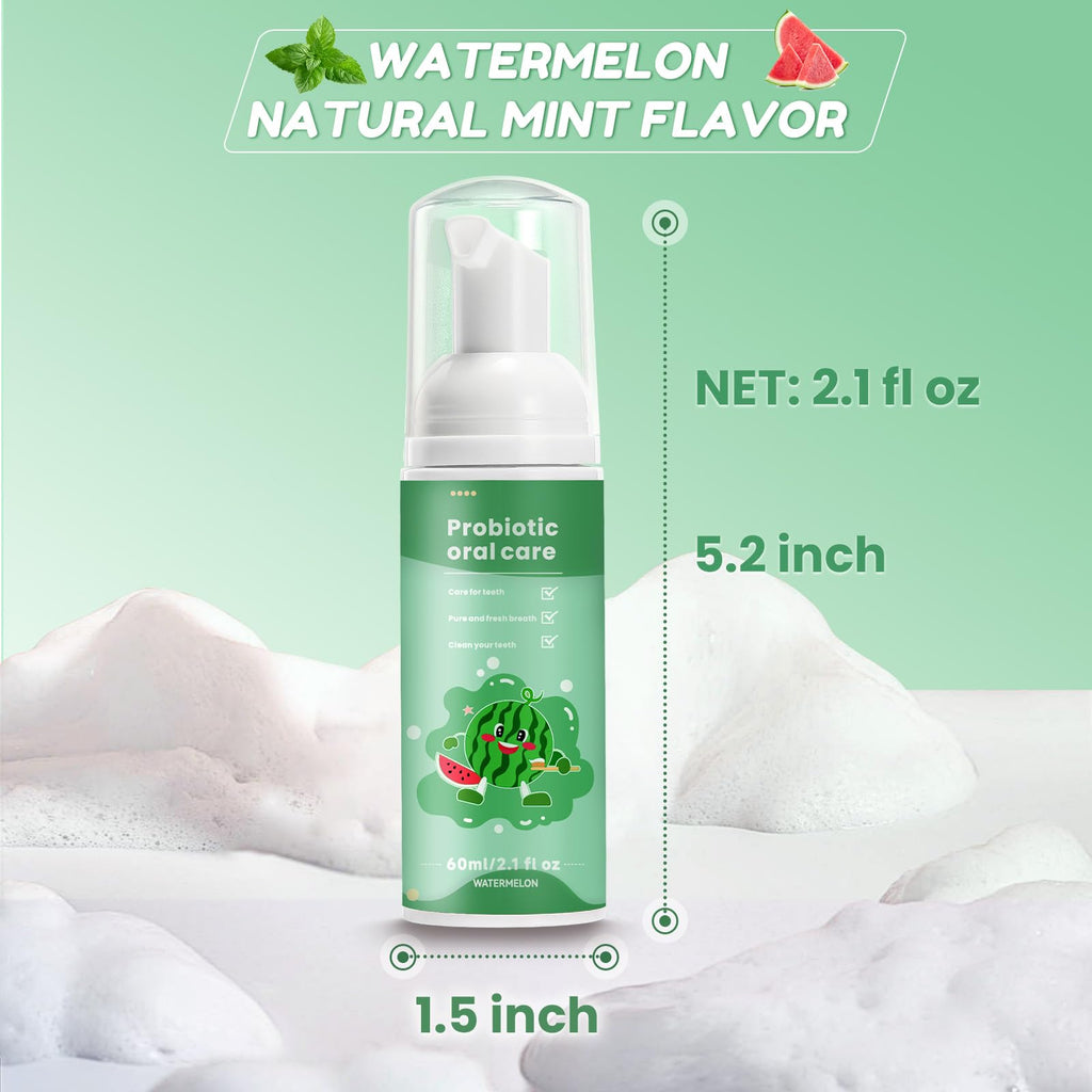Kids Foam Fluoride-Free Toothpaste with Watermelon & Blueberry Mint | U-Shaped Toothbrush
