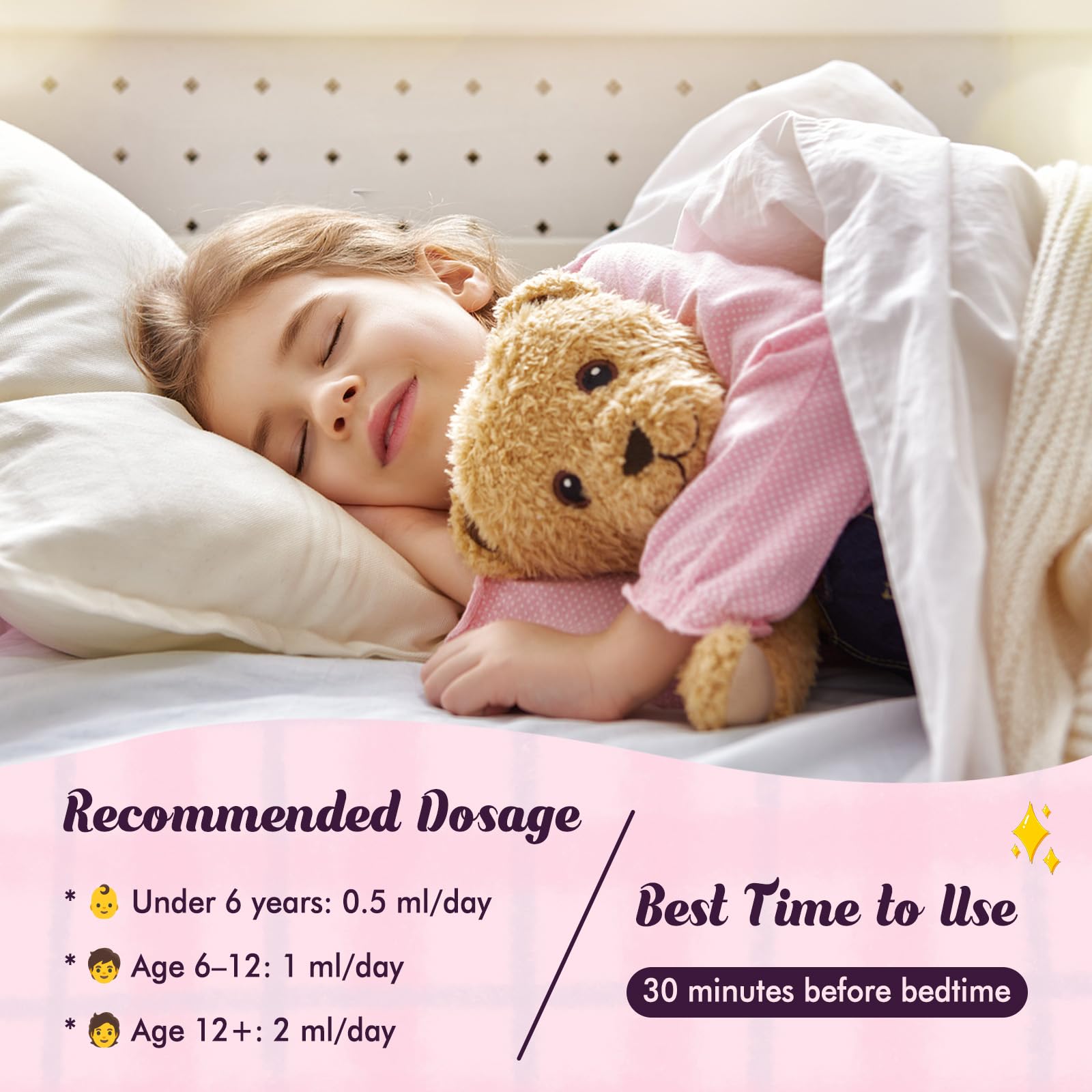 Kids Magnesium Glycinate Sleep Drops with L-Theanine – Melatonin-Free, Raspberry Flavor (30ml)