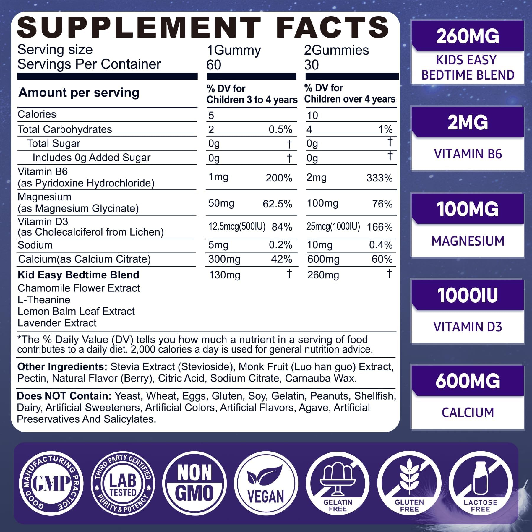 Kids Sleep Gummies - Melatonin-Free Sleep Aid with Magnesium Glycinate