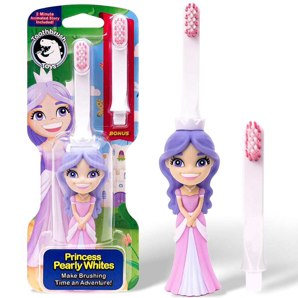 Kids Soft Bristle Princess Toothbrush for Ages 2+ – Replaceable Head, Ergonomic Handle
