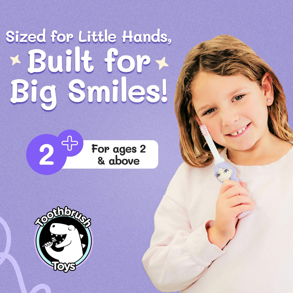 Kids Soft Bristle Princess Toothbrush for Ages 2+ – Replaceable Head, Ergonomic Handle