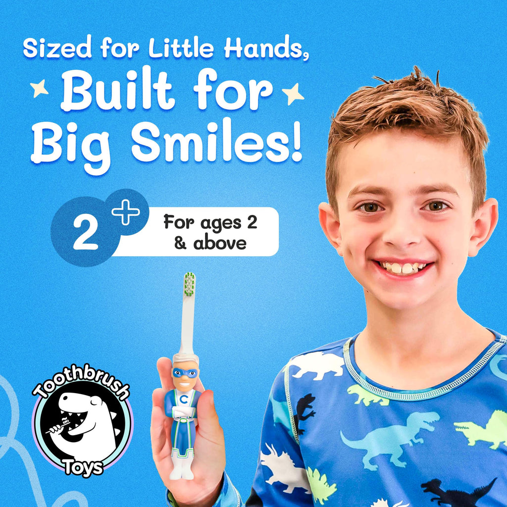 Kids Soft Bristle Superhero Toothbrush for Ages 2+ | Gentle, Replaceable Head, Ergonomic Handle