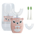 Kids U-Shaped Sonic Electric Toothbrush — Automatic, 6 Modes, 4 Heads, Cartoon Deer Design