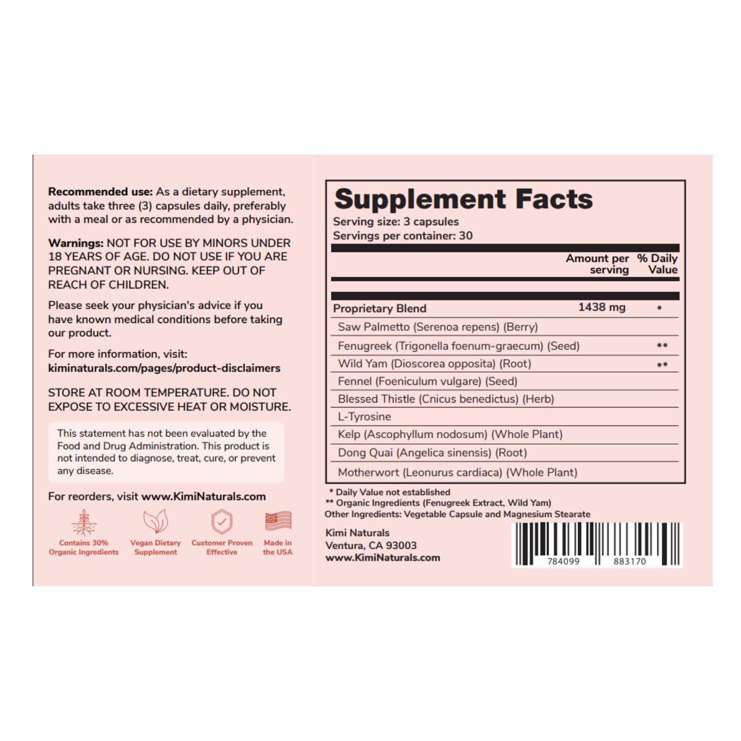 KIMI Naturals Breast Max Plus - Natural Breast Enhancement Pills (90 Capsules)