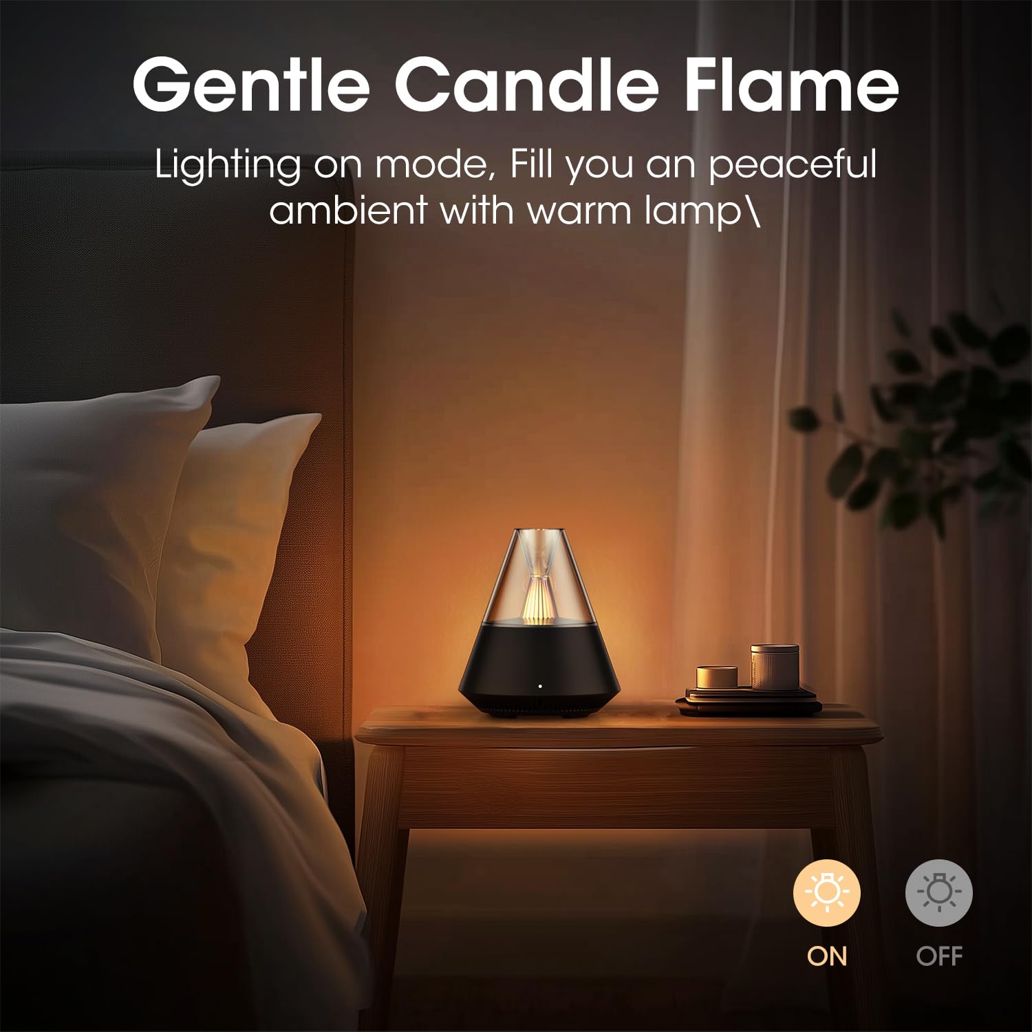 KinYiLO Essential Oil Diffuser – Modern Aromatherapy Humidifier with Candle Night Light