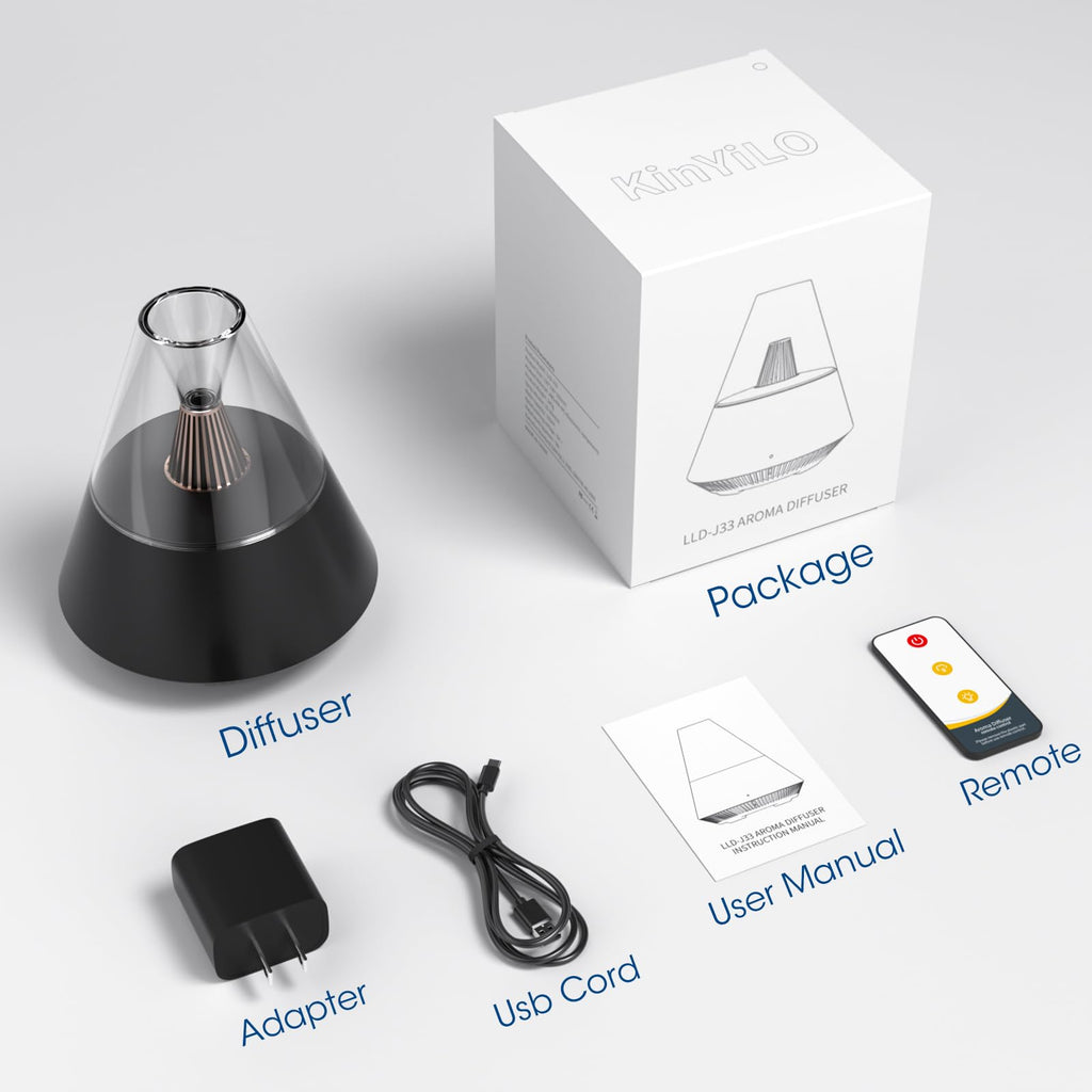 KinYiLO Essential Oil Diffuser – Modern Aromatherapy Humidifier with Candle Night Light