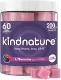 kindnature L-Theanine Gummies 200mg – Vegan Calm & Focus for Adults & Kids 4+ – Mixed Berry