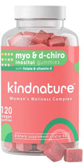 kindnature Myo-Inositol & D-Chiro Inositol Gummies with Vitamin D & Folate – 40:1 Ratio – 30 Day Supply