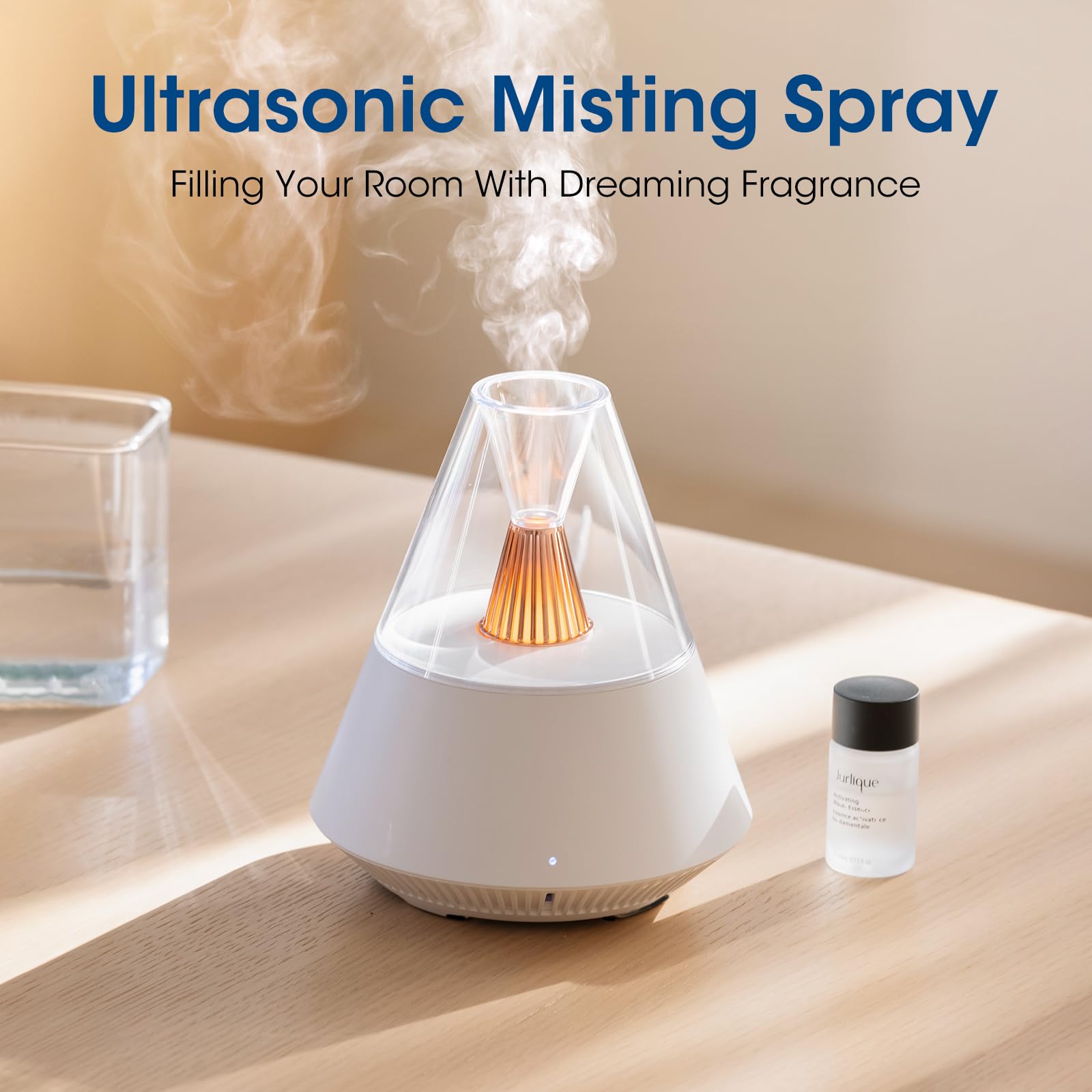 KinYILO Essential Oil Diffuser - 150ml Ultrasonic Aroma Diffuser, Auto-Off, 6-12H, White